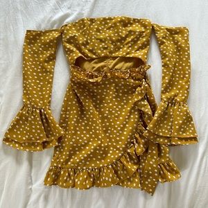 Sabo Skirt Mustard Off Shoulder Dress